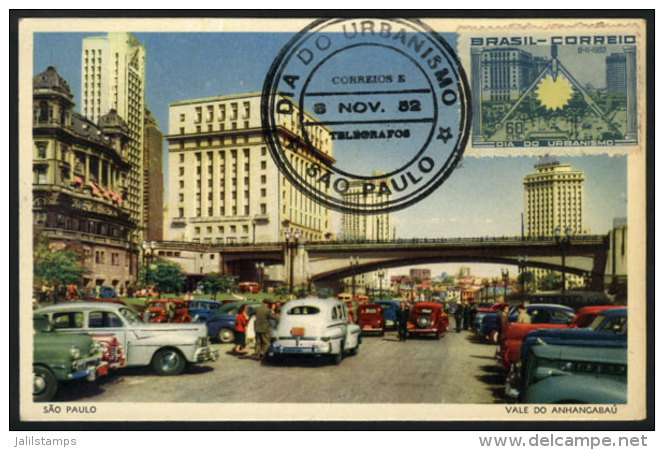 Maximum Card Of NO/1952, Topic Urban Planning, View Of Sao Paulo, With Special Postmark, VF - Maximum Cards