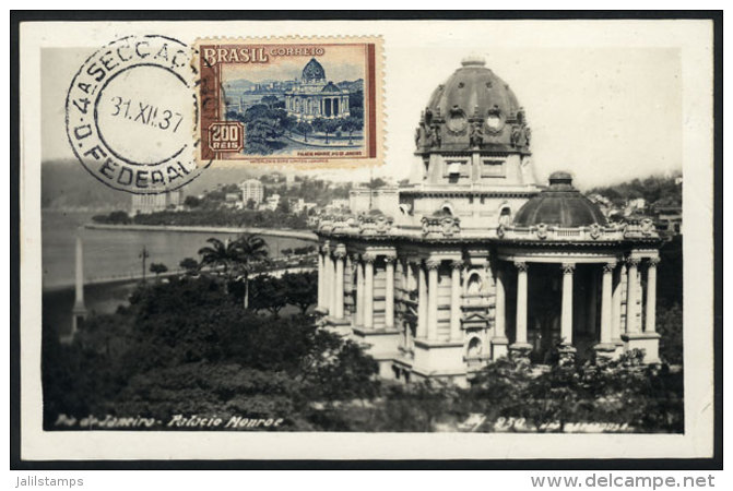 RIO DE JANEIRO: Monroe Palace, Architecture, Maximum Card Of DE/1937, VF Quality - Maximum Cards