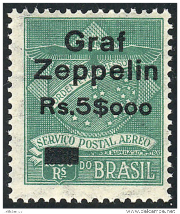 Sc.4CL6, 1930 5,000R On 1,300R. Green, MNH, As Fresh And Perfect As The Day It Was Printed, Superb, Catalog Value... - Airmail