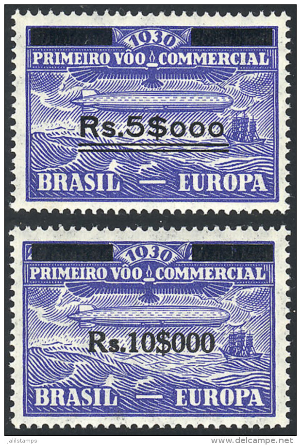 Sc.4CL4/5, 1930 Zeppelin, Complete Set Of 2 Overprinted Values, MNH, As Fresh And Perfect As The Day They Were... - Airmail