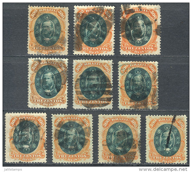 Sc.66, 10 Used Stamps, Interesting Cancels, Catalog Value US$250, VF General Quality! - Gebraucht