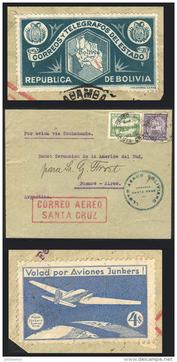 22/MAR/1931: Cover Flown By LAB From Santa Cruz To Buenos Aires Via Cochabamba, In Transit In Cochabamba It... - Bolivia