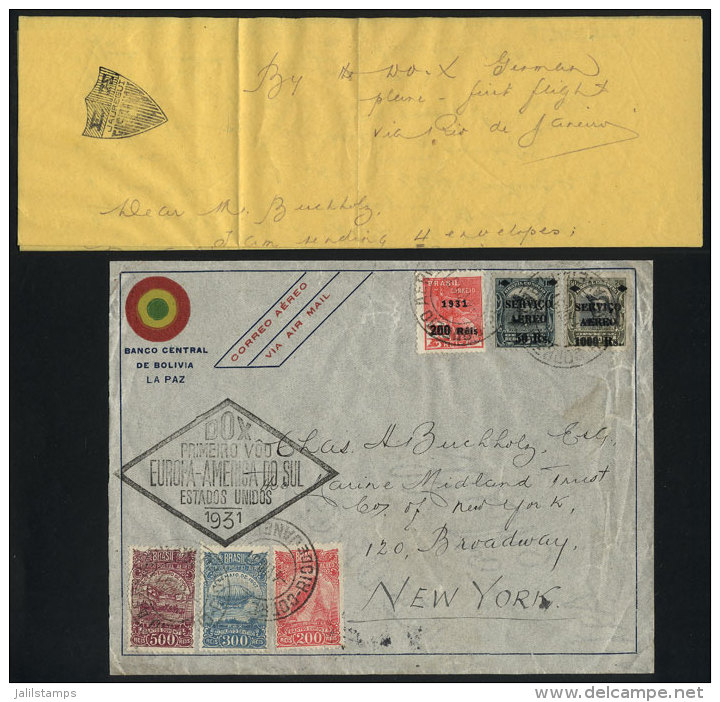 Cover With Corner Card Of The Central Bank Of Bolivia, Including The Original Letter (dated 5/MAR/1931), Which... - Bolivia