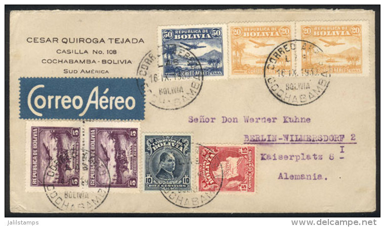 16/SE/1930 Cochabamba - Germany, Cover Carried On 5th Flight To Rio De Janeiro, VF Quality! - Bolivia