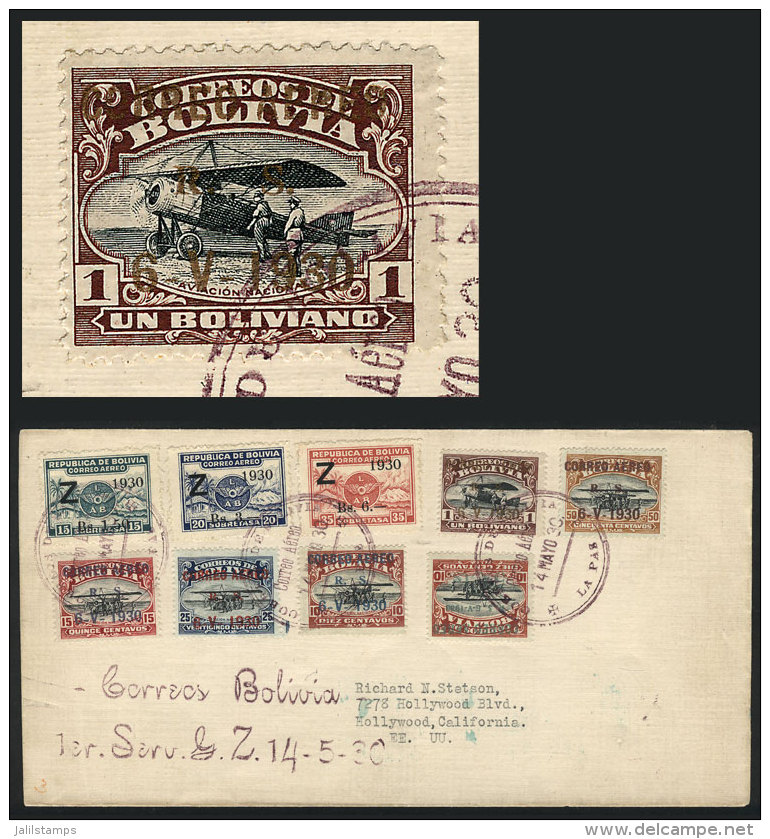 Cover With The 2 Zeppelin Sets Of 1930, The 1B. Value With Overprint In METAL INK (bronze), Cancelled With... - Bolivia