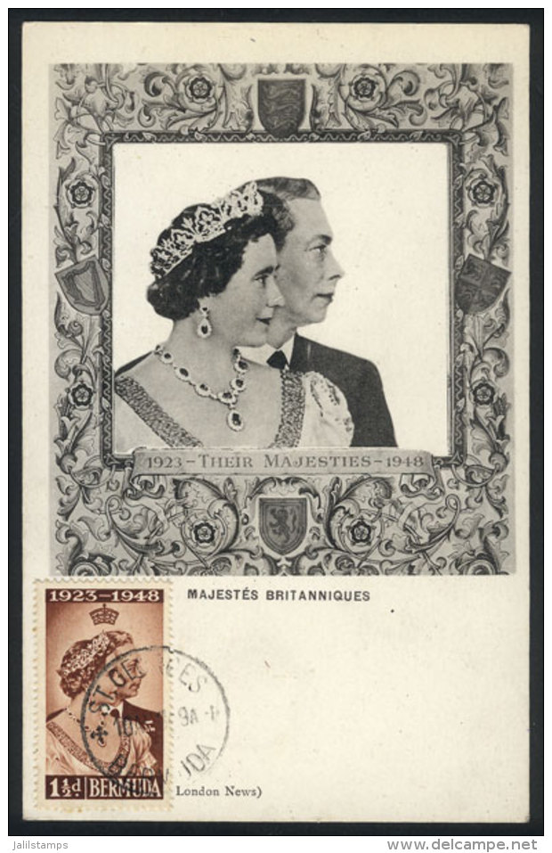 King George VI &amp; The Queen, Maximum Card Of 1949, VF Quality - Bermuda