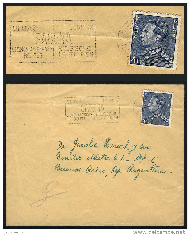 Cover Franked With 4Fr., Sent To Argentina, With Advertising Slogan Cancel Of Belgian SABENA Airline, Interesting! - Other & Unclassified