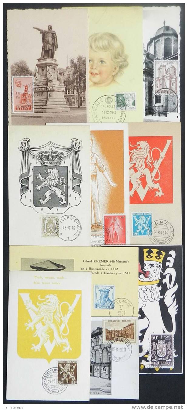 10 Maximum Cards Of 1939/62, Varied Topics: Children, Architecture, Famous Persons, Coats Of Arms, Etc., Fine To VF... - Other & Unclassified