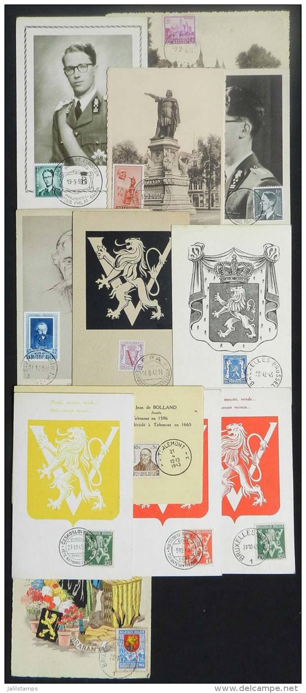 12 Maximum Cards Of 1941/59, Varied Topics: Architecture, Royalty, Famous Persons, Coats Of Arms, Etc., Fine To VF... - Other & Unclassified