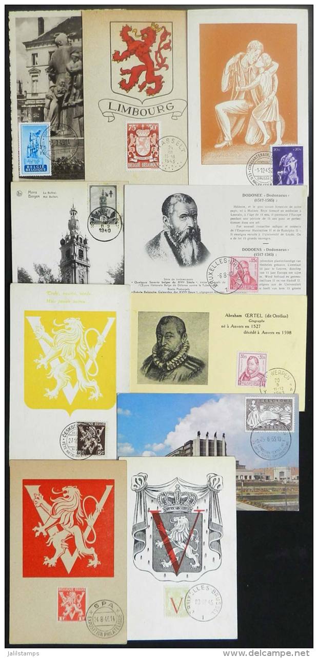 10 Maximum Cards Of 1940/55, Varied Topics: Architecture, Coats Of Arms, Famous Persons, Exposition, Etc., Fine To... - Other & Unclassified