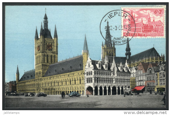 YPRES: Cloth Hall, Architecture, Maximum Card Of MAR/1962, VF - Other & Unclassified