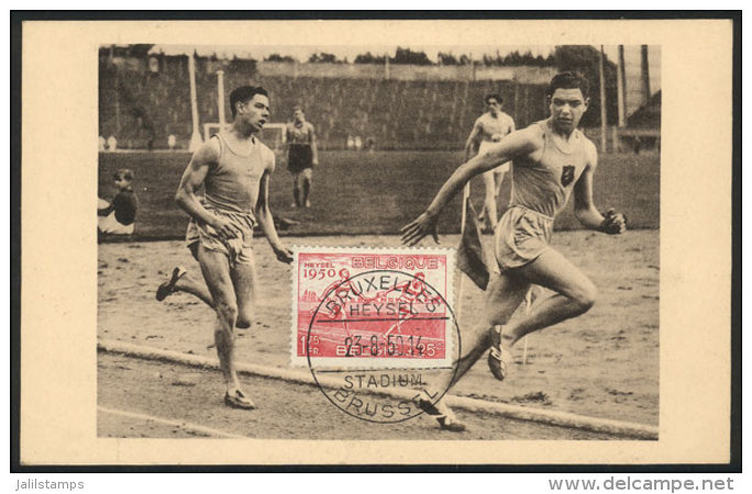 Topic SPORT, Track And Field, Relay Race, Maximum Card Of AU/1950, With Postmark Of 'Seysel Stadium', VF - 1934-1951