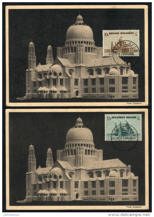 BRUXELLES: Basilica, Architecture, 2 Maximum Cards Of 1938, VF Quality - 1934-1951