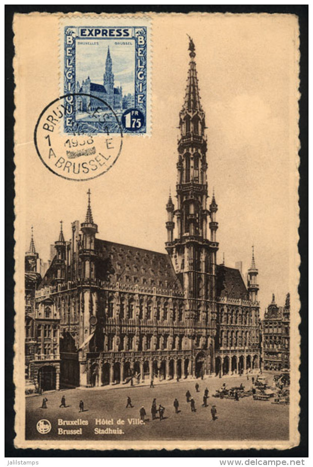 BRUXELLES: City Hall, Maximum Card Of MAR/1938, Topic Architecture, VF - 1934-1951