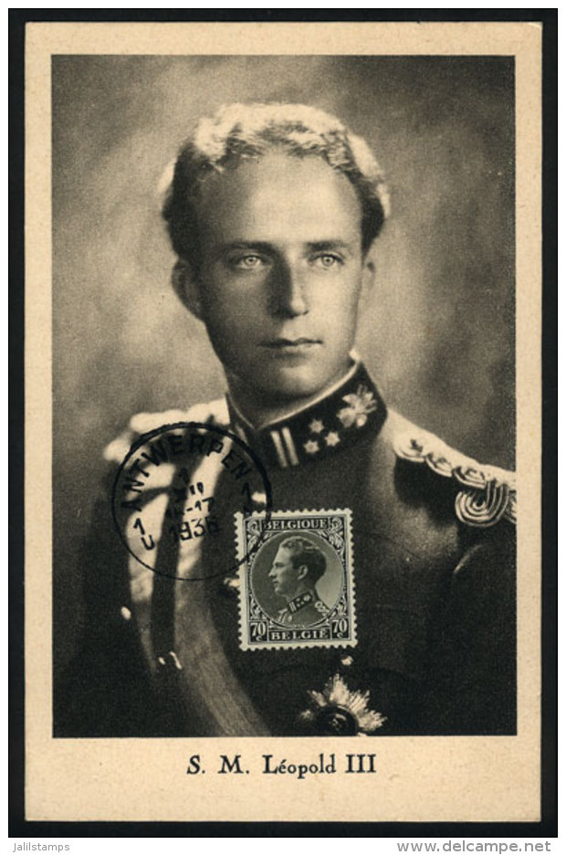 King Leopold III, Maximum Card Of DE/1936, VF Quality - 1934-1951