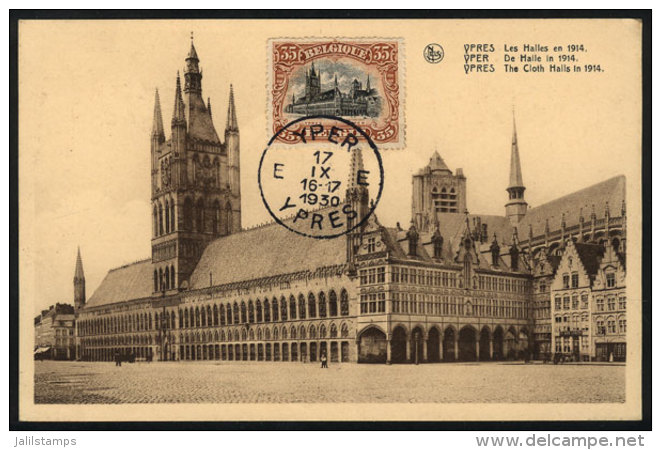 YPRES: The Cloth Halls In 1914, Architecture, Maximum Card Of SE/1930, VF - 1905-1934