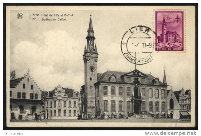 LIER: Town Hall, Architecture, Maximum Card Of 1940, VF - 1934-1951