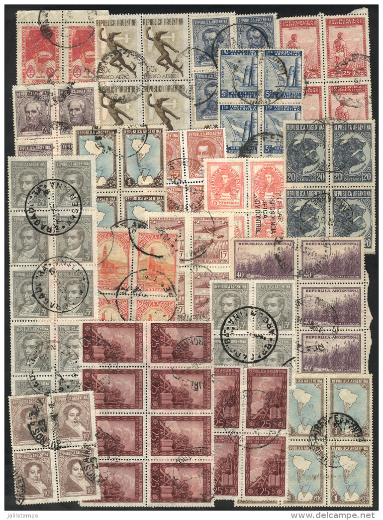 130 Used Blocks Of 4 Or Larger Of Varied Stamps (little Duplication), General Quality Is Fine To Very Fine, Nice... - Other & Unclassified