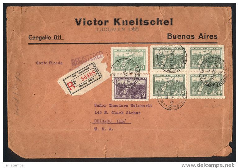 Registered Cover Posted To Chicago On 13/JUL/1931 With Postage Of 45c. Formed With Stamps Of The Issue 1930... - Other & Unclassified