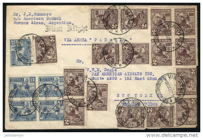Cover With Spectacular Postage Of GJ.657 X16 + GJ.659 X5 (total 92c.) With Postmark Of Buenos Aires 12/OC/1929... - Other & Unclassified