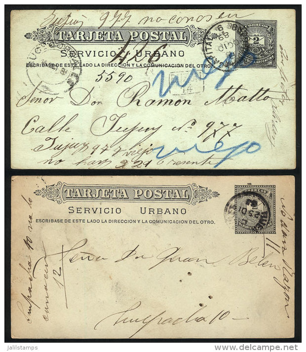 2 Postal Cards Of 2c. 'Little Envelope' Used In 1883 And 1889, VF Quality, Interesting! - Other & Unclassified