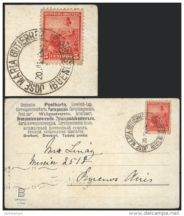 Postcard Franked With 5c. Seated Liberty, With Extremely Rare Double Circle JOSÉ MARÍA GUTIERREZ... - Other & Unclassified