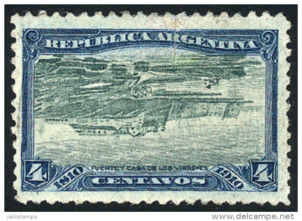 GJ.304CI, 1910 4c. Centenary Of The Revolution, CENTER INVERTED Variety, Mint, Minor Defects (thinned On Back And A... - Other & Unclassified