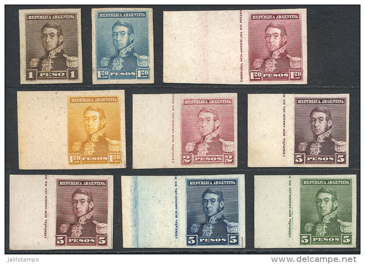 GJ.148 + Other Values, 9 Different TRIAL COLOR PROOFS Of The High Values Of The Set, VF Quality! - Other & Unclassified