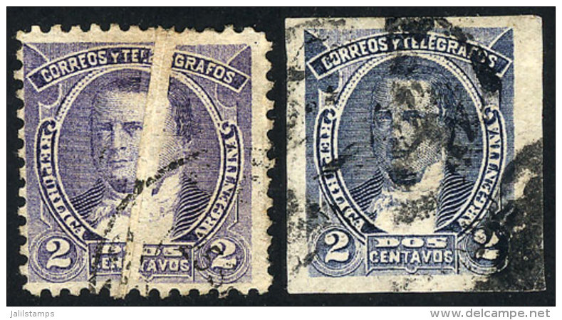 GJ.102, 1 Used Example IMPERFORATE And 1 With Large Diagonal Paper Fold, Very Nice! - Other & Unclassified