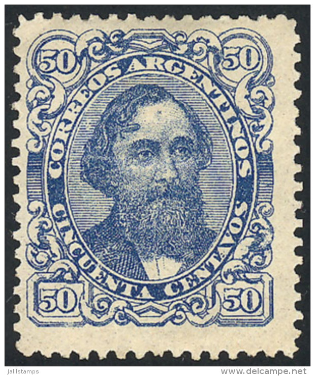 GJ.93, 1888 50c. Mitre, Light Blue, Mint Original Gum, Very Nice Example, Catalog Value US$350. - Other & Unclassified