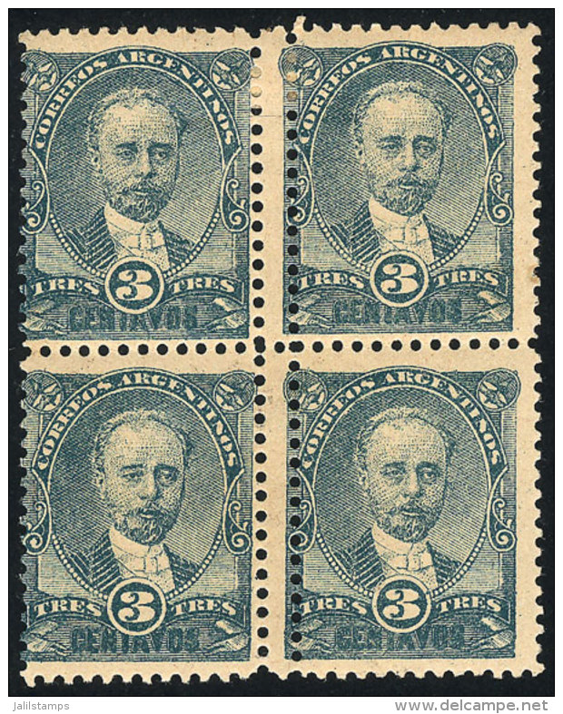 GJ.83, Block Of 4 With DOUBLE VERTICAL PERFORATION Variety, Some Minor Defects On Back, Very Good Front! - Other & Unclassified
