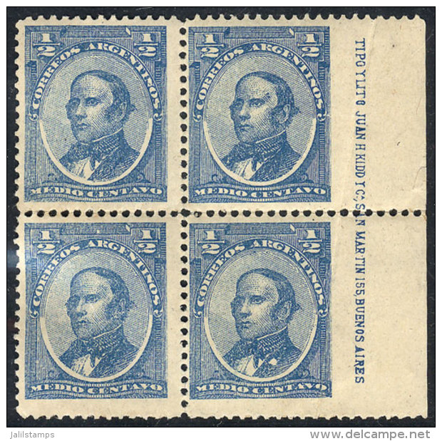 GJ.80, Block Of 4, IMPERFORATE At Right Variety, It Also Has A Diagonal Fold On That Side And A Complete Printer... - Other & Unclassified