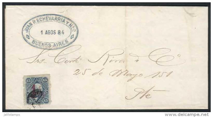 Printed Commercial Letter Used In Buenos Aires 1/AU/1884, Franked By GJ.70 (1c. On 15c. Groundwork Of Horiz Lines,... - Other & Unclassified