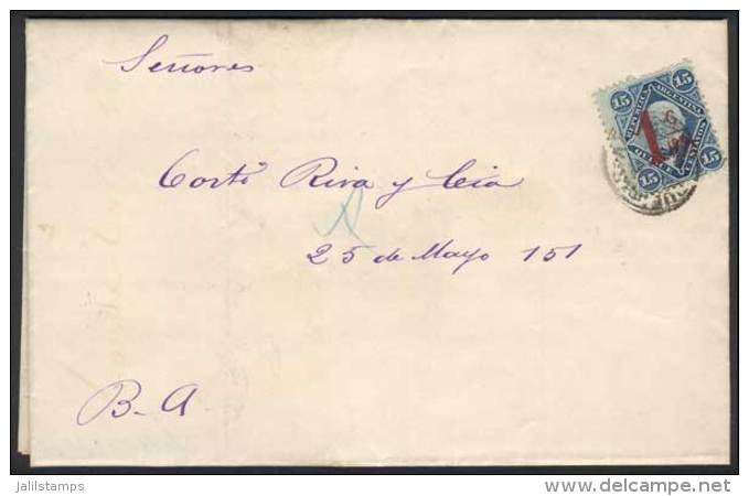 Printed Commercial Letter Used In Buenos Aires 1/AU/1884, Franked By GJ.69 (1c. On 15c. Groundwork Of Horiz Lines,... - Other & Unclassified