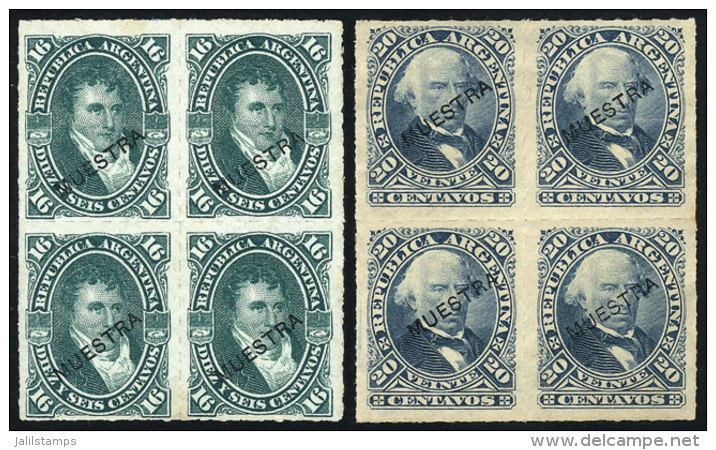 GJ.50 + 51, Blocks Of 4 With MUESTRA Overprint, VF Quality! - Other & Unclassified