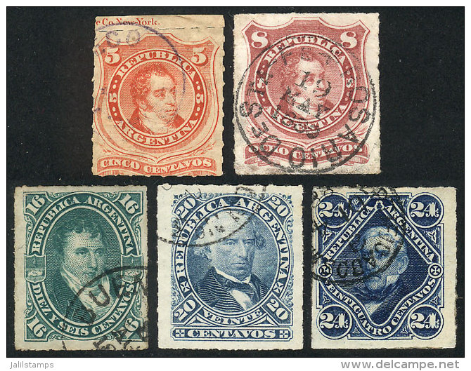 GJ.48/52, 1876 Complete Set Of 5 Rouletted Values, VF Quality, Catalog Value US$53. - Other & Unclassified