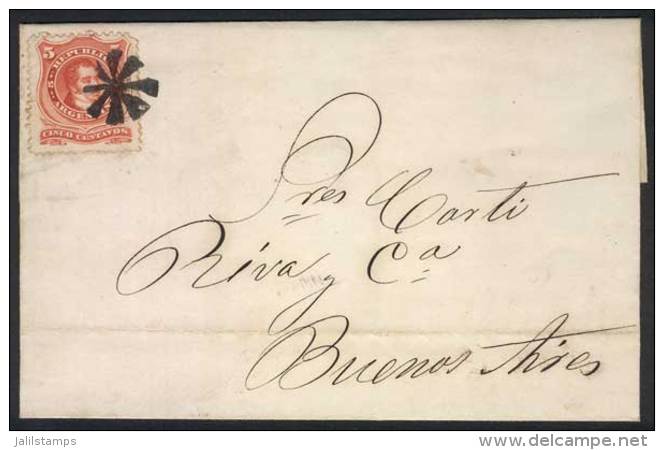Folded Cover Dated 29/NO/1869, Franked By GJ.38, With A Spectacular Mute "circle Of 8 Wedges Joined In The Center"... - Other & Unclassified