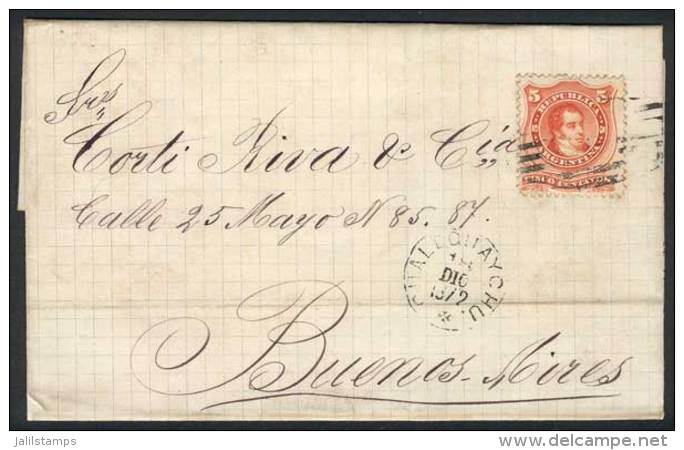 Folded Cover Franked By GJ.38, Cancelled With The Scarce Semi-mute "7 Bars With A G" Of GUALEGUAYCHÚ, Along... - Other & Unclassified