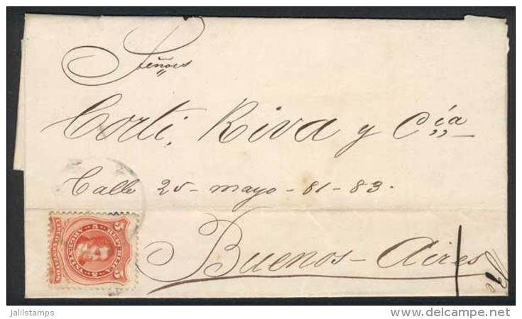 Folded Cover Datelined GUALEGUAYCHÚ 1/OC/1869, Franked By GJ.38, With Unidentified Cancel (large Circle,... - Other & Unclassified
