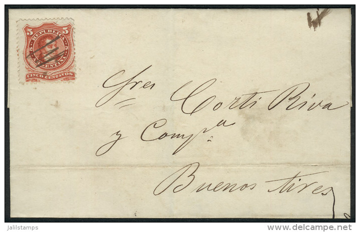 Folded Cover Dated FEDERACIÓN (Entre Ríos) 7/SE/1869, Franked By GJ.38, With Typical Pen Cancellation... - Other & Unclassified