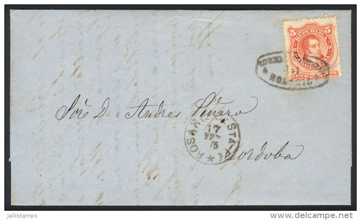 GJ.38, On A Folded Cover Posted From Rosario To Córdoba On 17/FE/1875, Excellent Quality! - Other & Unclassified