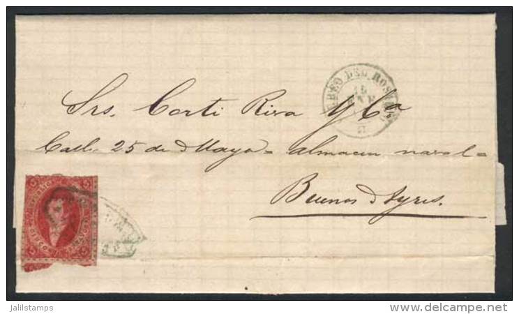 Complete Folded Letter Dated Paso De La Patria 5/JA/1867, Franked By GJ.26Ab (5th Printing Cerise Carmine,... - Used Stamps