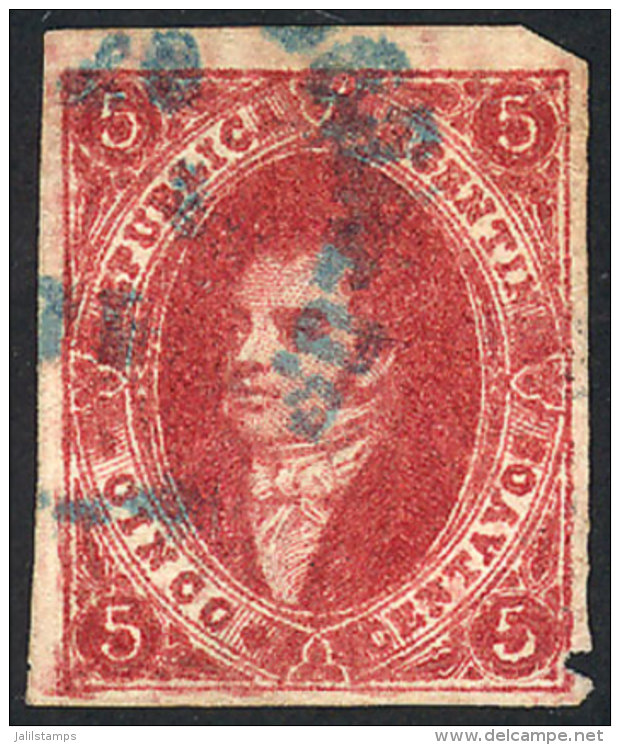 GJ.26, 5th Printing, With Rimless Datestamp Of CONCEPCIÓN DEL URUGUAY In Blue (+100%), Very Fine Quality! - Used Stamps