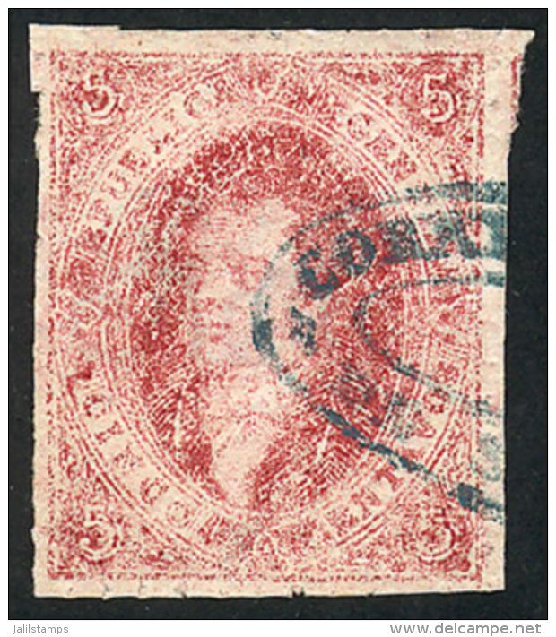 GJ.25, 4th Printing, Carmine, LAST STAGE OF PLATE B (very Worn), One Of The Last Examples From 4th Printing, Used... - Used Stamps