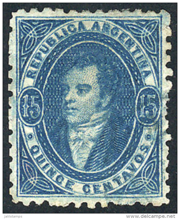 GJ.24, 15c. Semi-clear Impression, Dark Blue, Very Lightly Cancelled, Superb Example! - Used Stamps