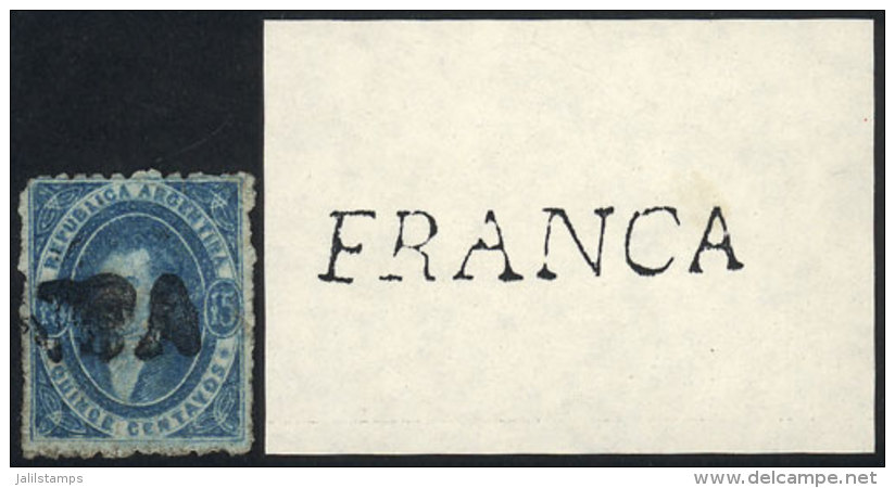 GJ.24, 15c. Worn Impression, With Straightline FRANCA Cancel Of Rosario (+100%), Tiny Insignificant Defect,... - Used Stamps