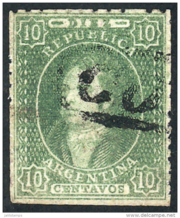 GJ.23, 10c. Semi-clear Impression, Used In Córdoba, VF! - Used Stamps