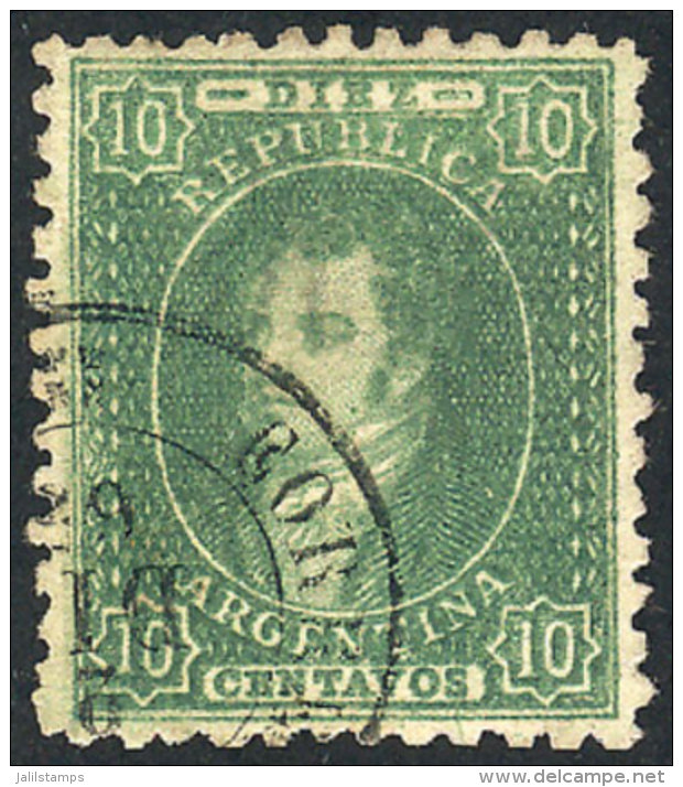 GJ.23, Semi-clear Impression, WITH COMPLETE PERFORATION (rare!), Excellent! - Used Stamps