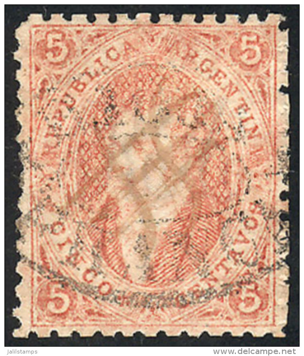 GJ.20, 3rd Printing, Clear Impression, Lightly Mulatto, With DOUBLE Cancellation: RIOJA-FRANCA In Small Double... - Used Stamps