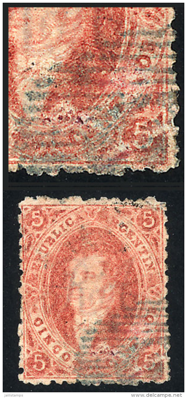 GJ.19, 2nd Printing, Used, With Notable Printing VARIETY At Lower Right, Very Rare, Excellent Quality! - Used Stamps